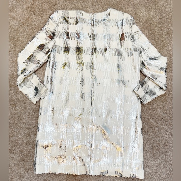 CAROLINA HERRERA Sequin Gingham Check Minidress w Long Sleeves - size 12 - NWT - Picture 14 of 15